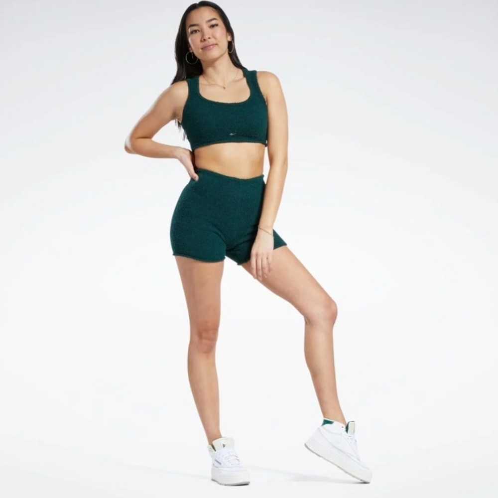 Reebok Lux Bootie Short &  Lux Strappy Sports Bra Size Small NWT